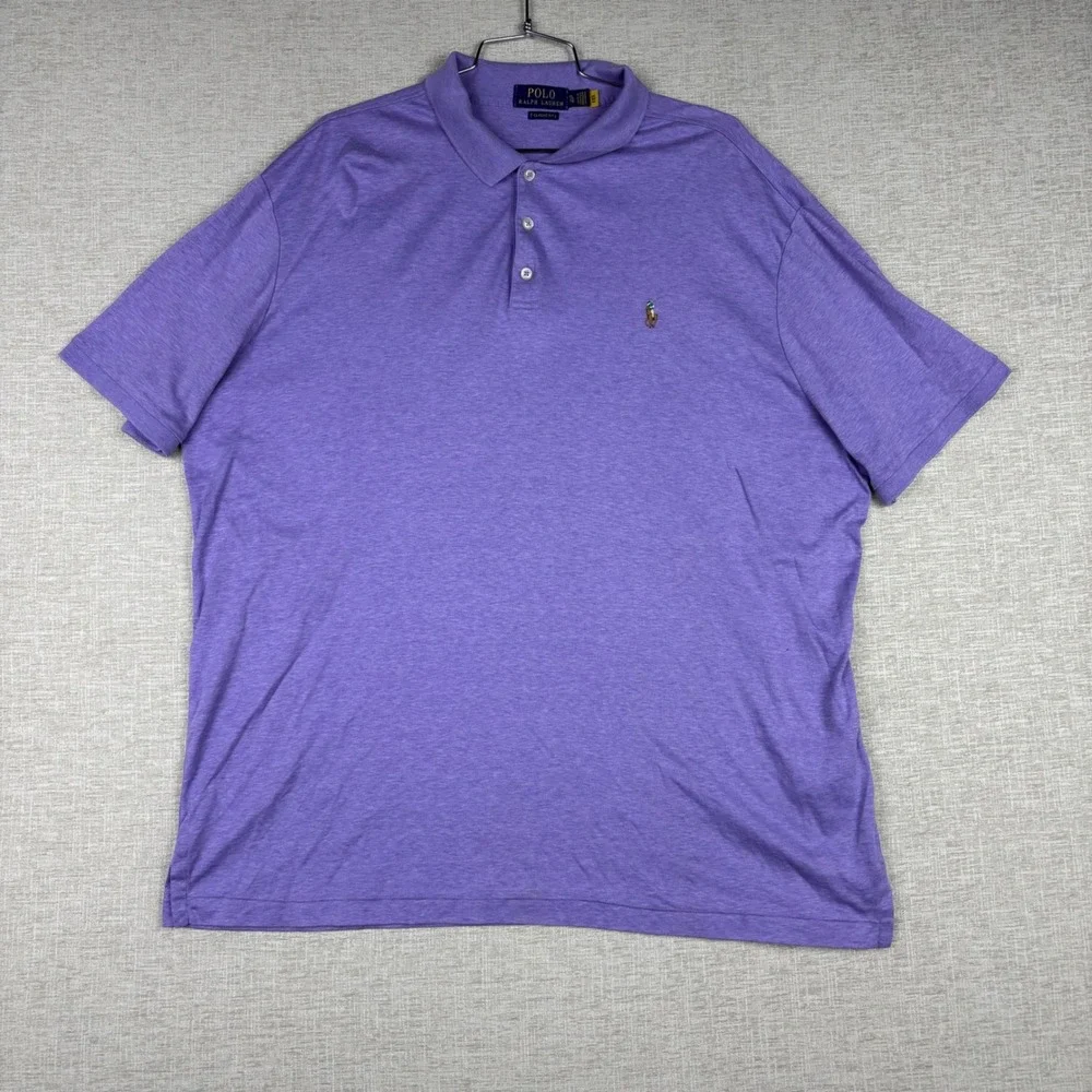Y2K Polo Ralph Lauren Mens XL Classic Fit Purple Heather Short Sleeve Polo Shirt